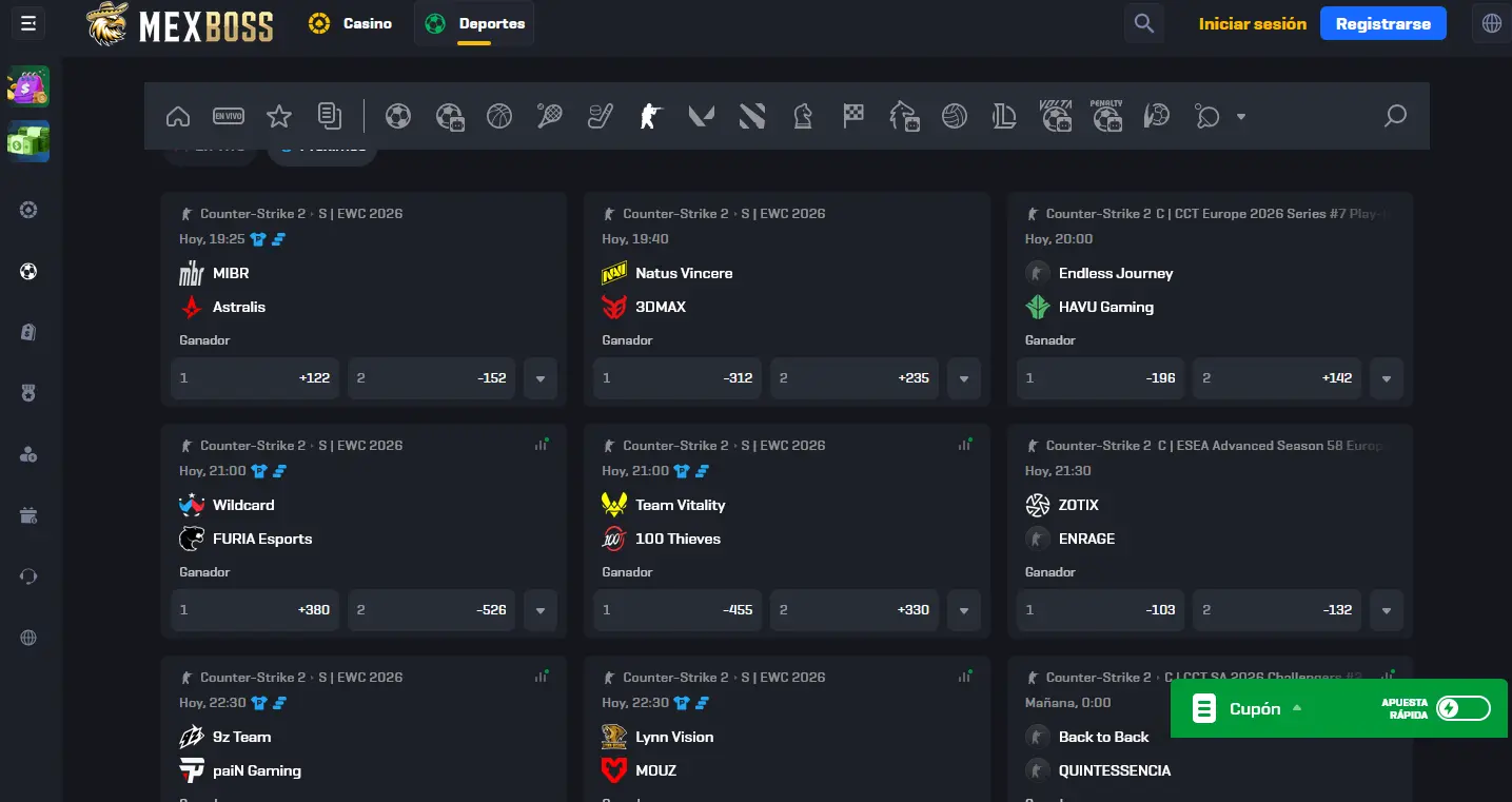 Mercados de CS2 en MexBoss para el IEM Cologne Major 2026